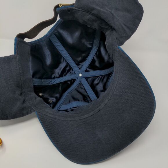 Leisure Time Slideback Hat Blue One Size Chin Strap Ear Flap Quilted - Picture 8 of 9